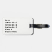 ブラジル国旗のインスパイア色ストライプのパターン+名前 ラゲッジタグ (裏面横)