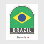 ブラジル国旗のエンブレム動揺してヴィンテージ シール (シート)