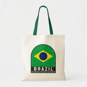 ブラジル国旗のエンブレム動揺してヴィンテージ トートバッグ