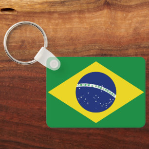 ブラジル国旗のキーチェーン。Ordem e Progresso。 キーホルダー