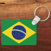 ブラジル国旗のキーチェーン。Ordem e Progresso。 キーホルダー (正面)
