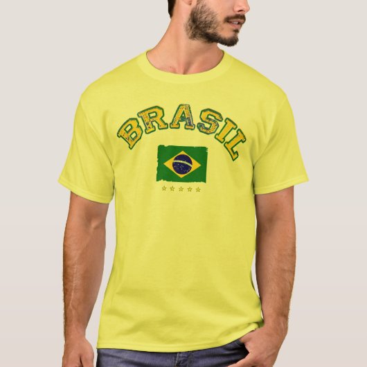 ブラジル国旗のサッカースタイル Tシャツ (正面)