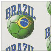 ブラジル国旗のサッカーボールパターン ファブリック (クローズアップ)