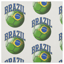 ブラジル国旗のサッカーボールパターン ファブリック