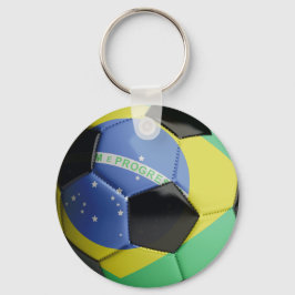 ブラジル国旗のサッカーボール キーホルダー