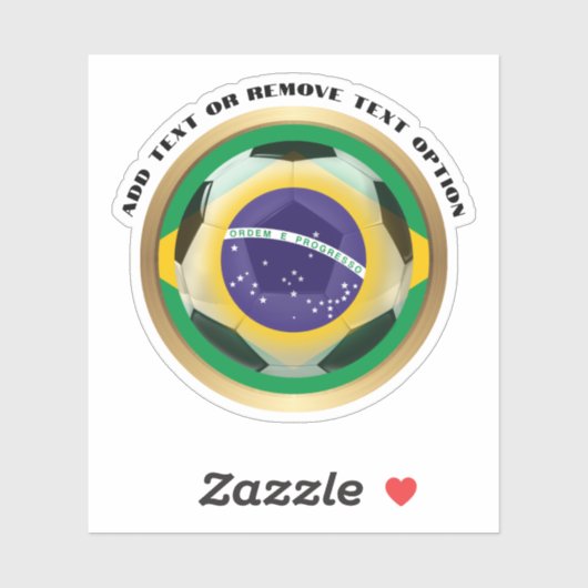 ブラジル国旗のサッカーボール シール (シート)
