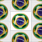 ブラジル国旗のサッカーボール ファブリック (タイル)