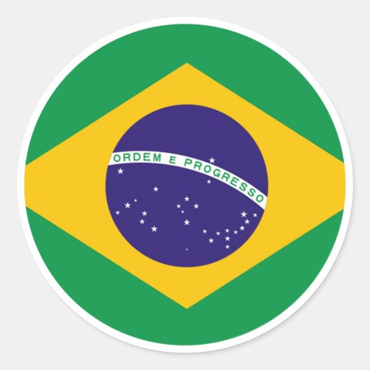 ブラジル国旗のサークルjGibney博物館ザズルギフト ラウンドシール (正面)