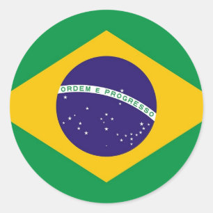 ブラジル国旗のシール ラウンドシール