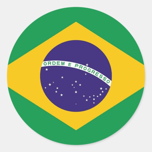 ブラジル国旗のシール ラウンドシール (正面)