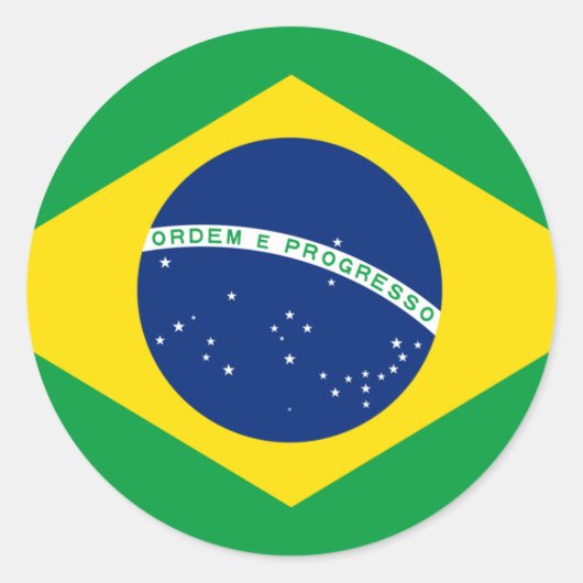 ブラジル国旗のシール ラウンドシール (正面)