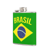 ブラジル国旗のスローガンお尻フラスコ フラスク (左)