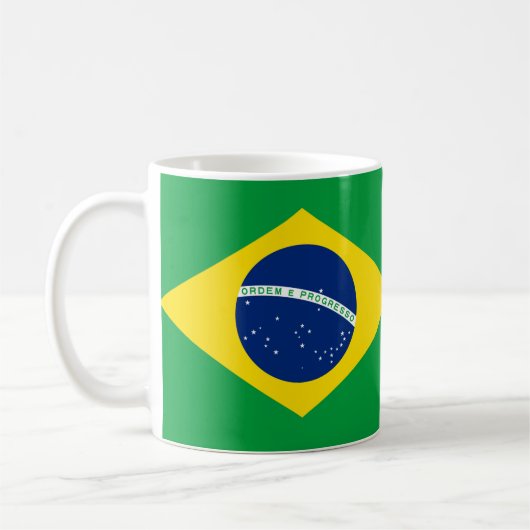 ブラジル国旗のセラミックマグカップ コーヒーマグカップ (左)