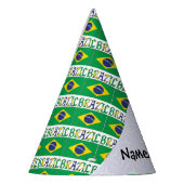 ブラジル国旗のタイル貼りパーソナライズされた パーティーハット (左)