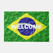 ブラジル国旗のデザイン ドアマット (正面)