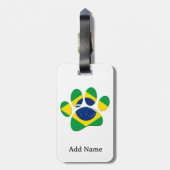 ブラジル国旗のドッグポープリント ラゲッジタグ (裏面縦)