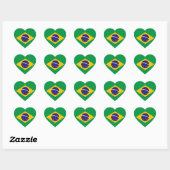 ブラジル国旗のハートシール ハートシール (シート)