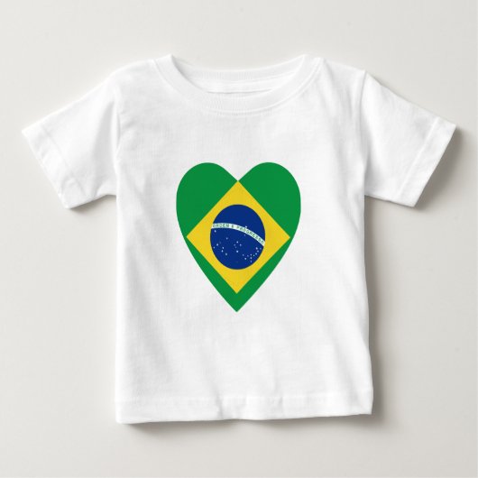 ブラジル国旗のハートTシャツ ベビーTシャツ (正面)