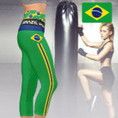ブラジル国旗のファッション、フィットネス、スポーツC カプリレギンス