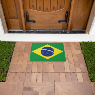 ブラジル国旗のフォーマット(自宅またはビジネス) ドアマット