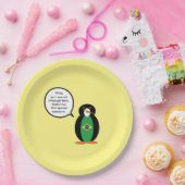 ブラジル国旗のマス・ペンギン カスタマイズ商品 ペーパープレート (パーティー)