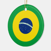 ブラジル国旗のラウンドデル、ブラジル国旗 セラミックオーナメント (左)