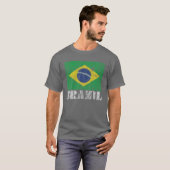 ブラジル国旗のヴィンテージ国のお土産Gif Tシャツ (正面フル)