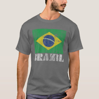 ブラジル国旗のヴィンテージ国のお土産Gif Tシャツ