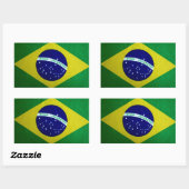 ブラジル国旗のヴィンテージ 長方形シール (シート)