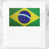 ブラジル国旗のヴィンテージ 長方形シール (バッグ)