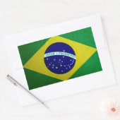 ブラジル国旗のヴィンテージ 長方形シール (封筒)
