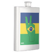 ブラジル国旗の勝利のサイン フラスク (右)