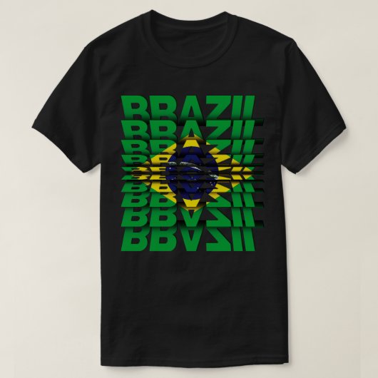 ブラジル国旗の反転文字効果 Tシャツ (デザイン正面)