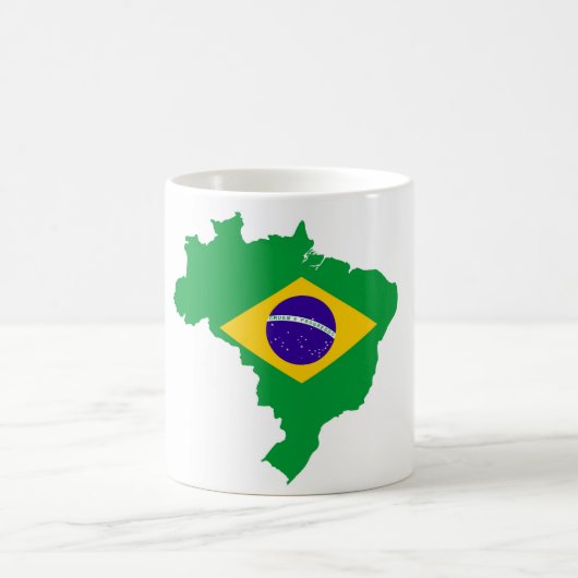 ブラジル国旗の地図ブラジル コーヒーマグカップ (中央)