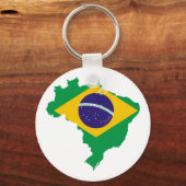 ブラジル国旗の地図 キーホルダー (正面)