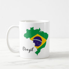 ブラジル国旗の地図 コーヒーマグカップ