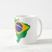 ブラジル国旗の地図 コーヒーマグカップ (正面右)