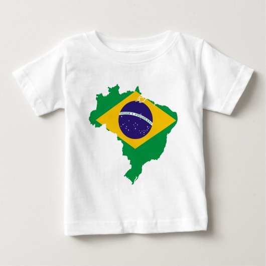 ブラジル国旗の地図 ベビーTシャツ (正面)