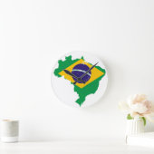 ブラジル国旗の地図 ラウンド壁時計 (ホーム)