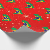 ブラジル国旗の地図 ラッピングペーパー (角)