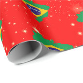 ブラジル国旗の地図 ラッピングペーパー (ロールコーナー)