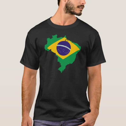 ブラジル国旗の地図 Tシャツ (正面)