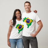 ブラジル国旗の地図 Tシャツ (ユニセックス)