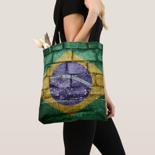 ブラジル国旗の壁 トートバッグ (クローズアップ)