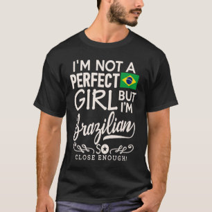 ブラジル国旗の女の子ブラジルプライド土産女性 Tシャツ