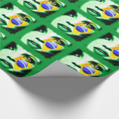 ブラジル国旗の女の子ポートレートラッピング_紙 ラッピングペーパー (角)