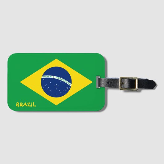 ブラジル国旗の愛国心 ラゲッジタグ (正面横)