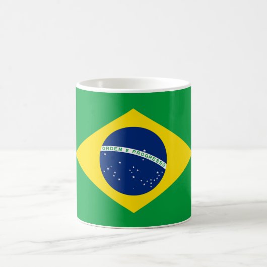 ブラジル国旗の愛国的贈り物 コーヒーマグカップ (中央)