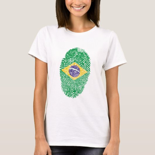 ブラジル国旗の指紋 Tシャツ (正面)