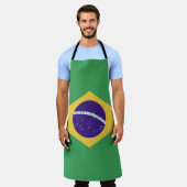 ブラジル国旗の紋章 エプロン (着用した状態)